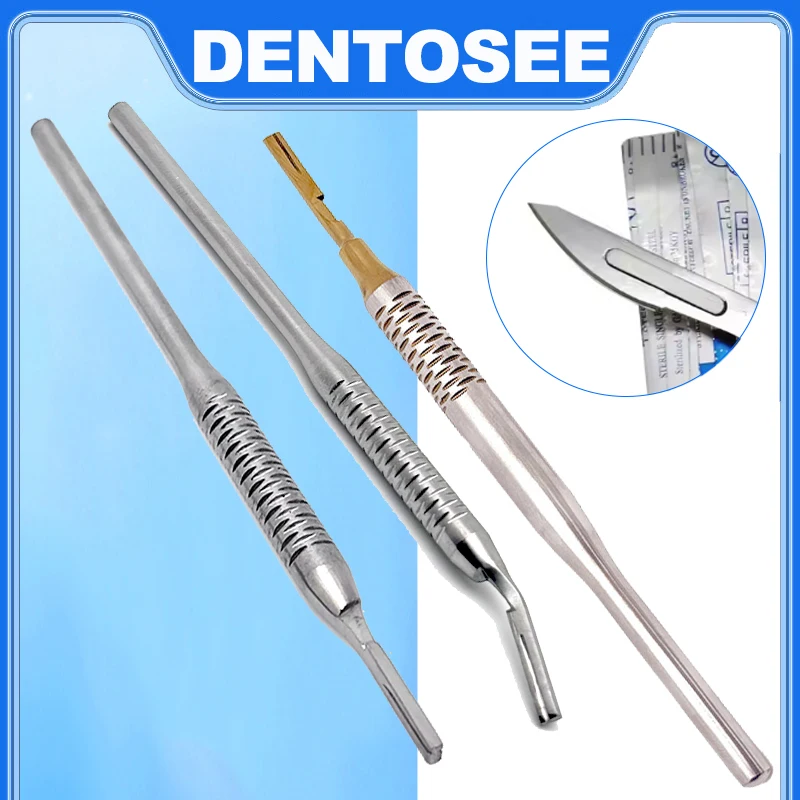 Manche de Scalpel dentaire, couteau d'opération chirurgicale, longueur en acier inoxydable, outils d'instruments chirurgicaux buccaux