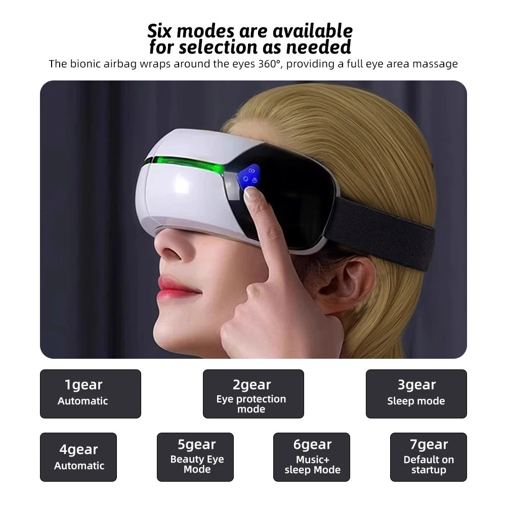 2025 مبيعا صغير ذكي الاهتزاز ضغط الهواء الأسطوانة العين مدلك جديد آلة تخفيف التوتر رئيس مدلك