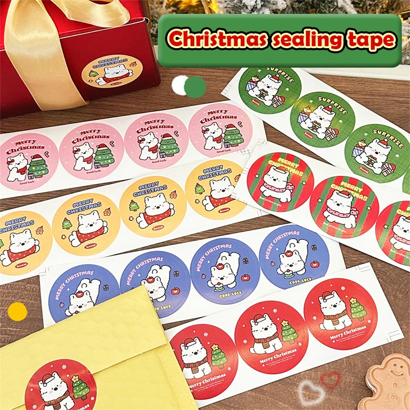 40Sheets Cartoon Cute Christmas Sealing Stickers Teacher Reward Students Stickers Self-adhesive Gifts Packaging Stickers