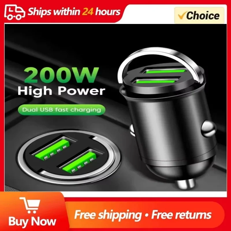 

Mini 200W PD QC Pull Ring Fast Charging Car Charger USB C Car Phone Charger Adapter For iPhone 13 12 Xiaomi Samsung Huawei Power