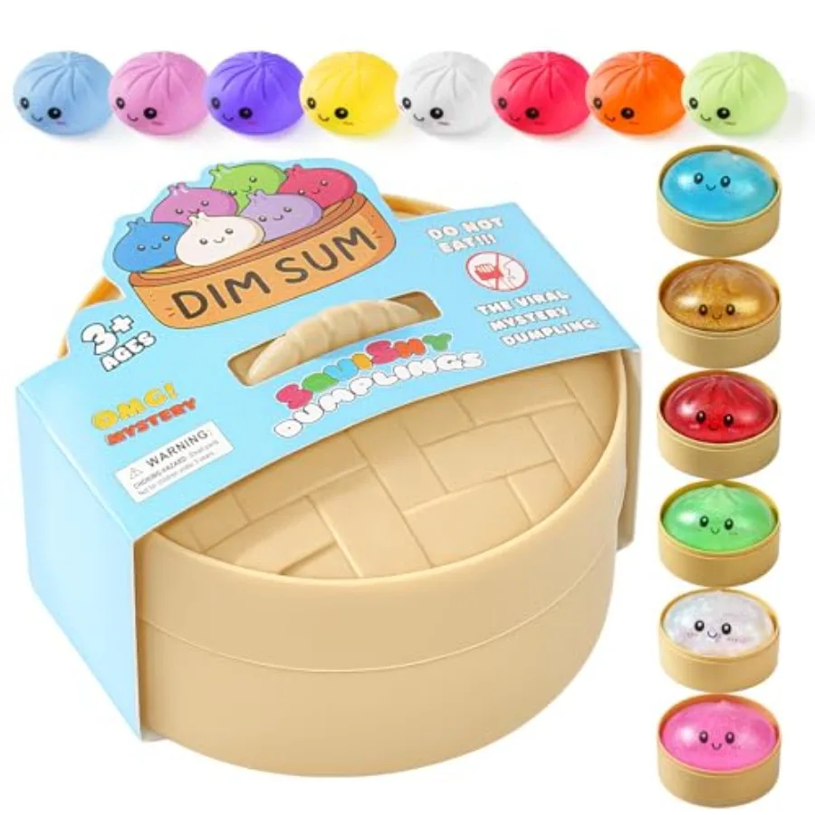New product tasting price Dumpling Squishy Mystery Box, Random of 4 Colors, Cute Squishy Dumpling Toy, Soft Stretchy Squeeze To