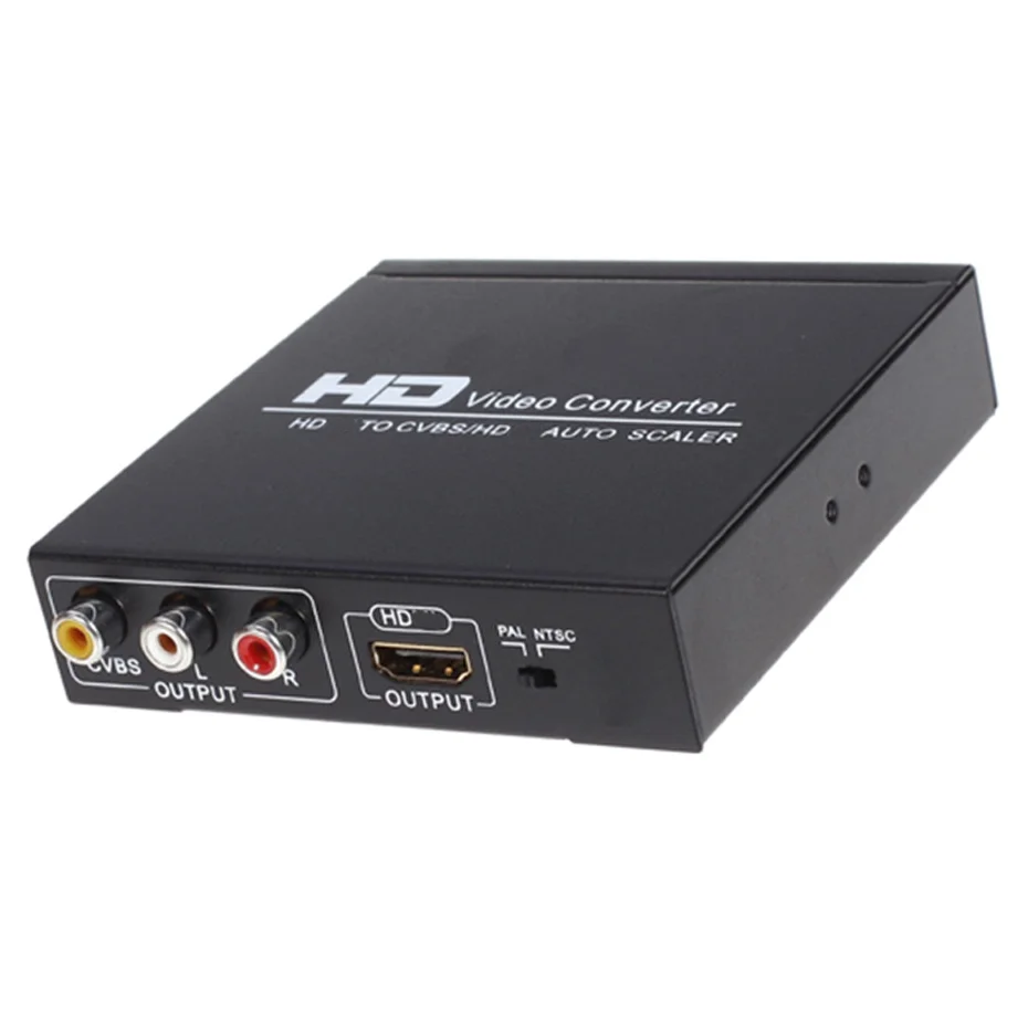 HDMI to AV RCA CVBS 3RCA and HDMI Converter Composite Out Audio Video Splitter Adapter Auto scaler 1080P In Out PAL NTSC TV