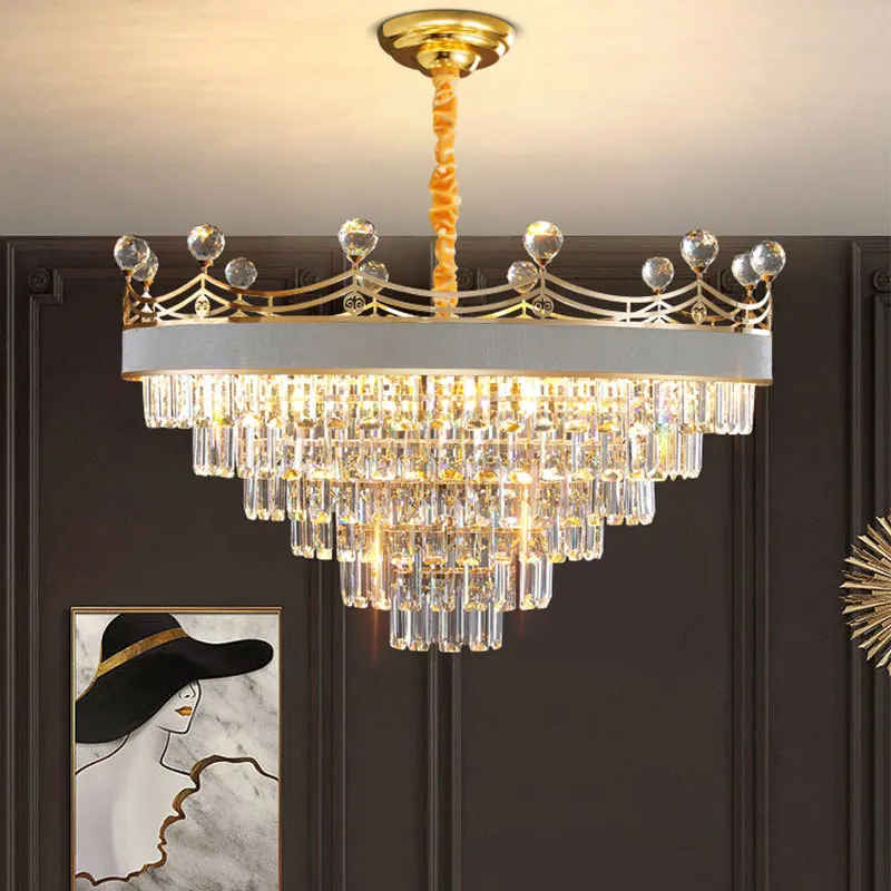 

Living room lamp French light luxury post-modern simple atmosphere crystal glass chandelier