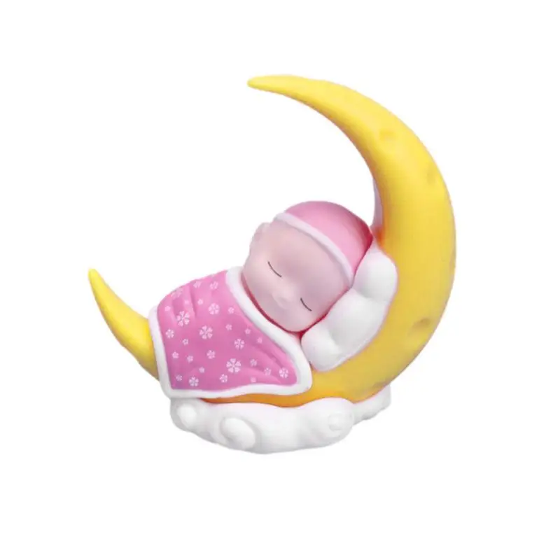 

Moon Baby Statue Birthday Cake Topper Car Dashboard Ornament Children Birthday Party Decorations Dolls