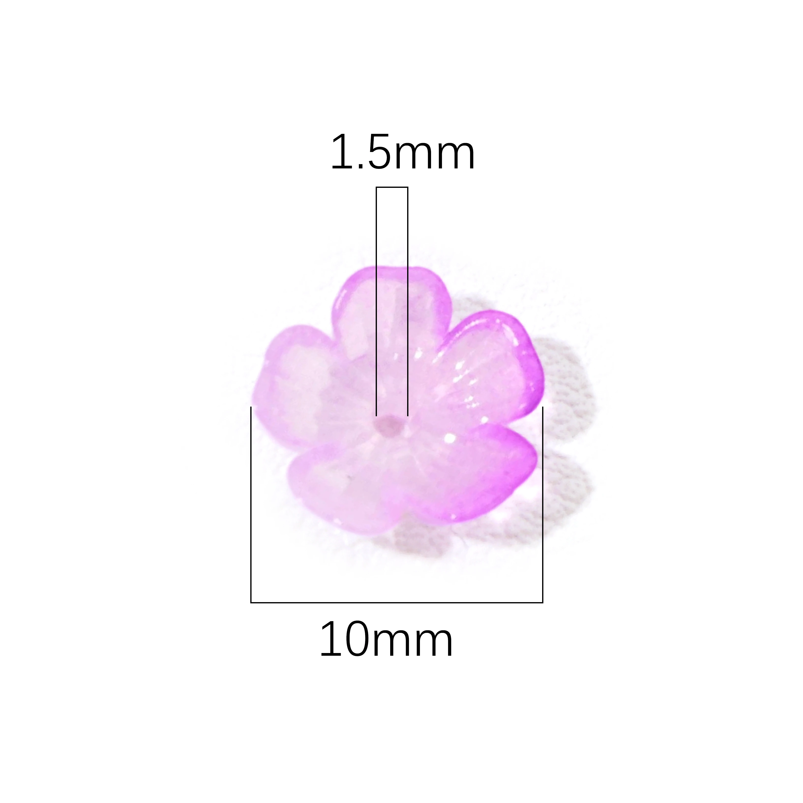 10 mm Acryl-Blumenperlen, fünfblättrige Blumen-Abstandshalterperlen für DIY-Schmuckherstellung, Armband, Halskette, Ohrring-Zubehör – Detail 1