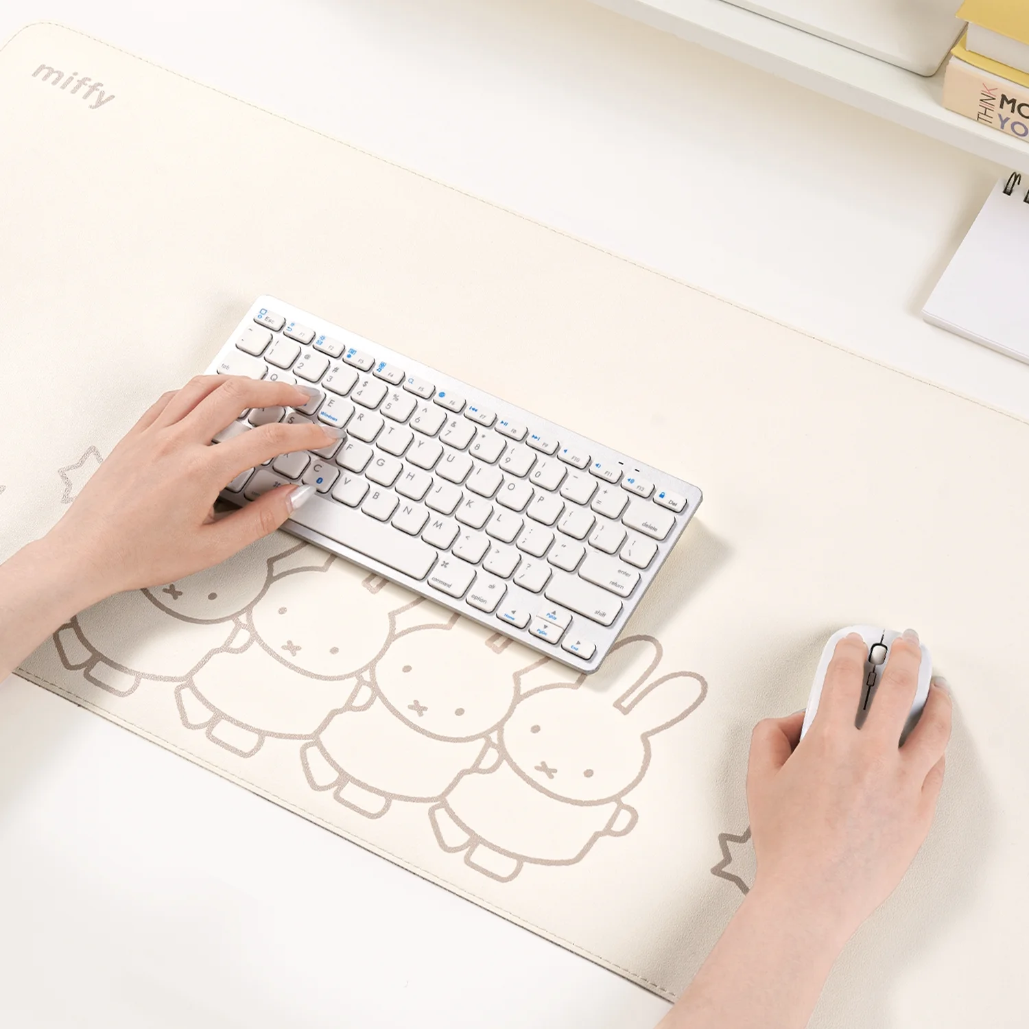 

Cute Large Mouse Pad Miffy Minimalist Style Thickened Non Slip Locked Edge Computer Desk Mat For Office Women