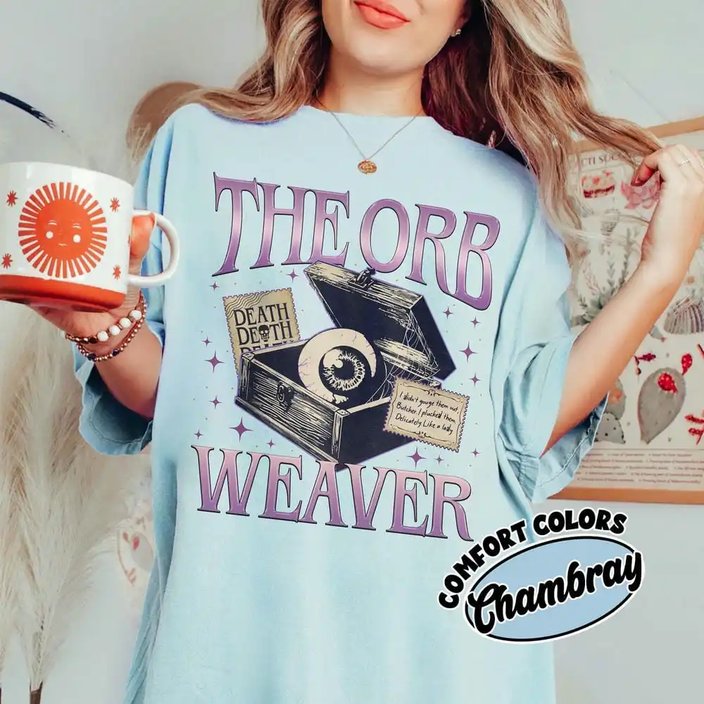 قميص مريح لمحبي الرومانسي الداكن Brynne Inspired Book Tee The Orb Weaver هدية لمحبي الكتب Y2K ملابس الشارع العصرية اليومية