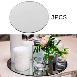 3pcs Decorative Mirrored Makeup Tray Perfume Display Holder Cake Stand for Party Decorative Vanity Tray 8 Inch
