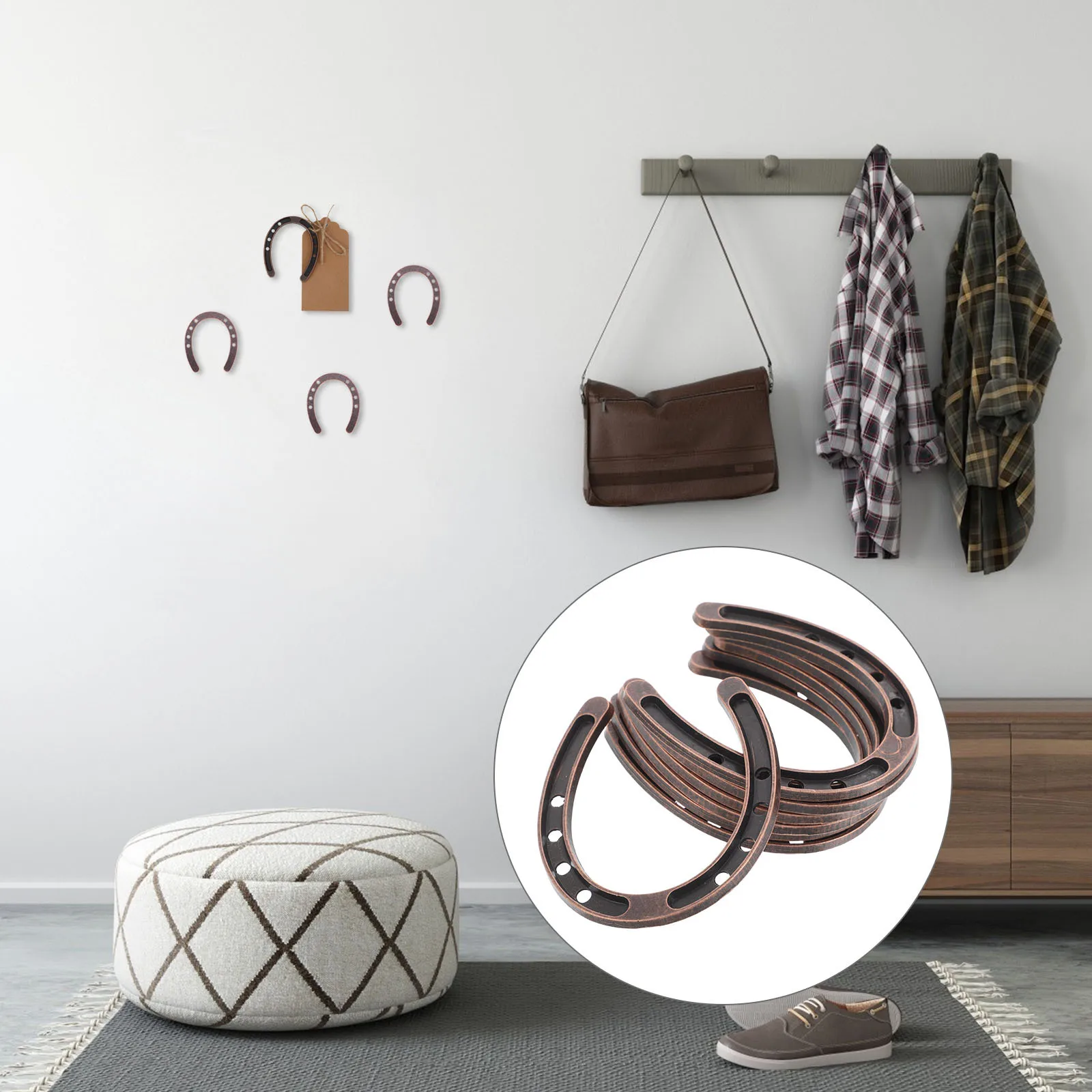 

7Pcs Mini Horseshoe Charms Metal Western Cowboy Party Favors Wedding Decor Table Centerpieces Western Horseshoe Craft Supplies