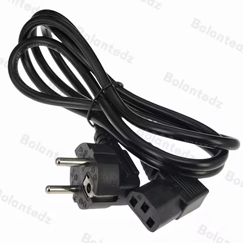 1.5M/5FT IEC 320 C13 Kettle 90 Right Angle Degree to European Euro 2 pin Round AC EU Plug Power Cable Lead Cord PC 150CM