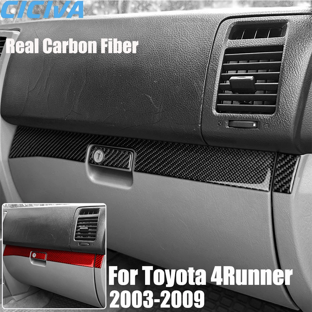 

Real Carbon Fiber Car Accessories Glove Storage Trim Cover Soft Sticker For Toyota 4Runner 2003 2004 2005 2006 2007 2008 2009