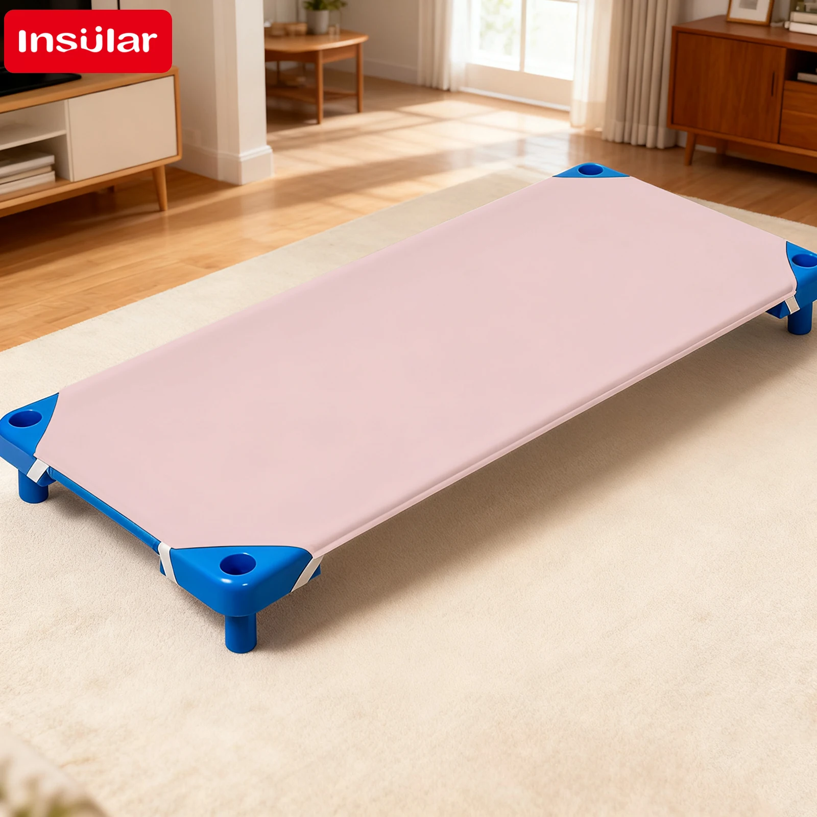 Atmungsaktives Kinderbettlaken, Kindergarten-Spannbettbezug mit 4-Ecken-Gummibändern und Anziehschnur, 51 x 23 Zoll, für Kinder