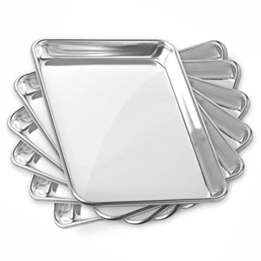 

9" x 13" Commercial Grade Aluminum Cookie Sheet Baking Tray Jelly Roll Pan Quarter Sheet - 6 Pans