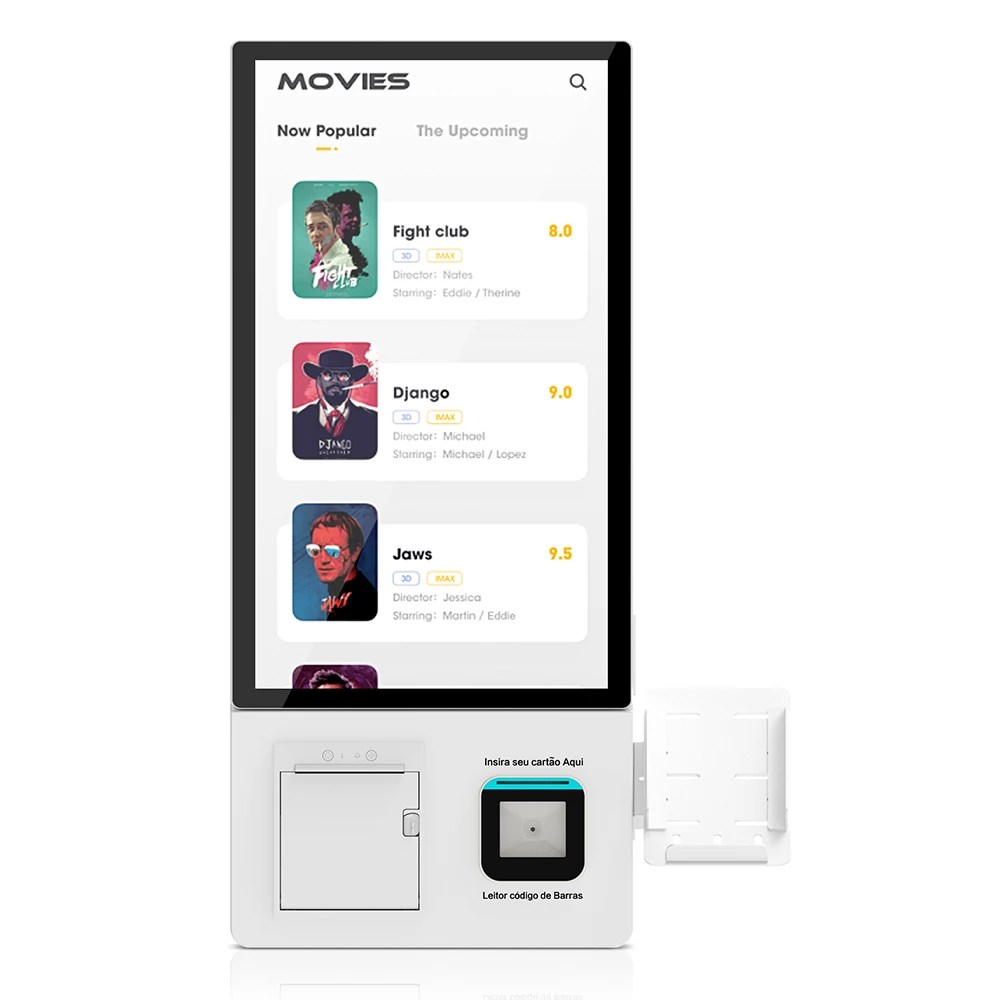 21.5 Inch Touch Screen Self Ordering Service Payment Kiosk Wall-Mounted POS Machine SDK Support Barcode Reader