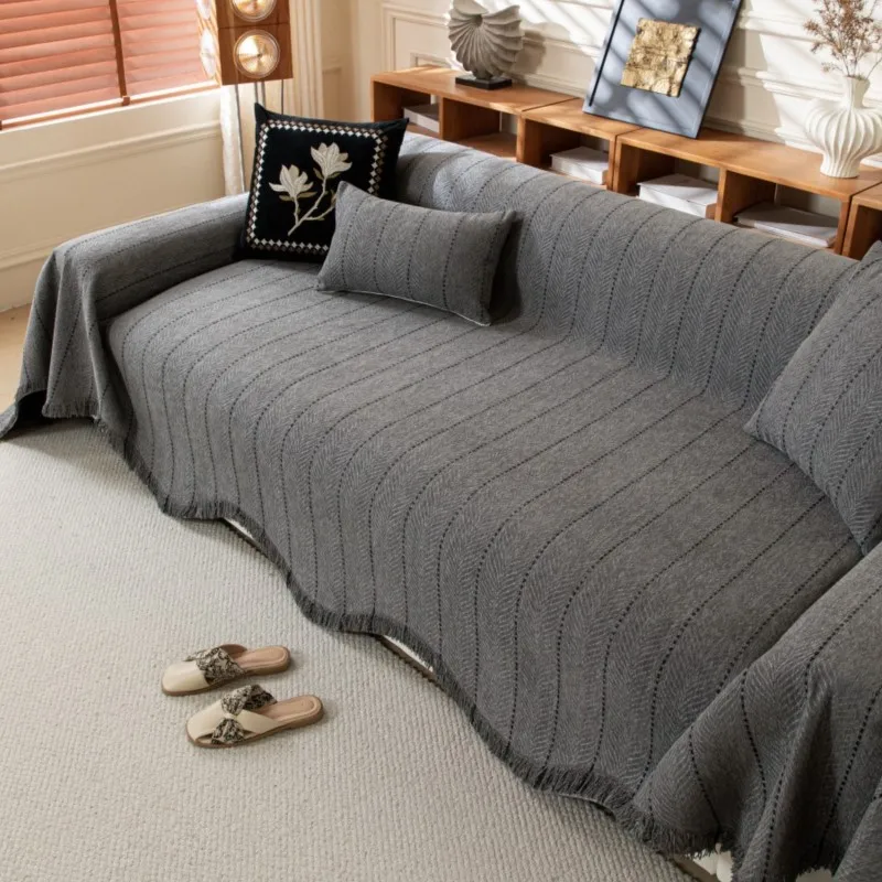 

2025 Chenille Sofa Throw Cover All-Season Universal Minimalist Modern Anti-Cat Scratch Non-Slip Washable Couch Cover Soft Mats