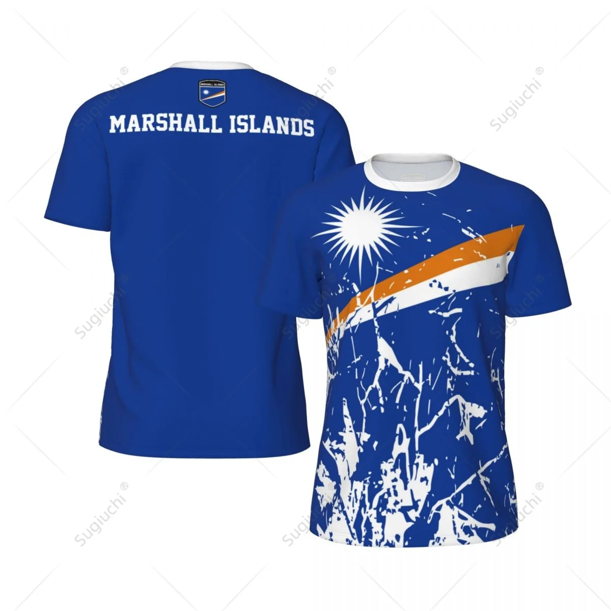 

Exclusive design Marshall Islands Flag Grain 3D Printed Men For Running Bike Soccer Tennis Fitness Sports jersey Mesh T-shirt