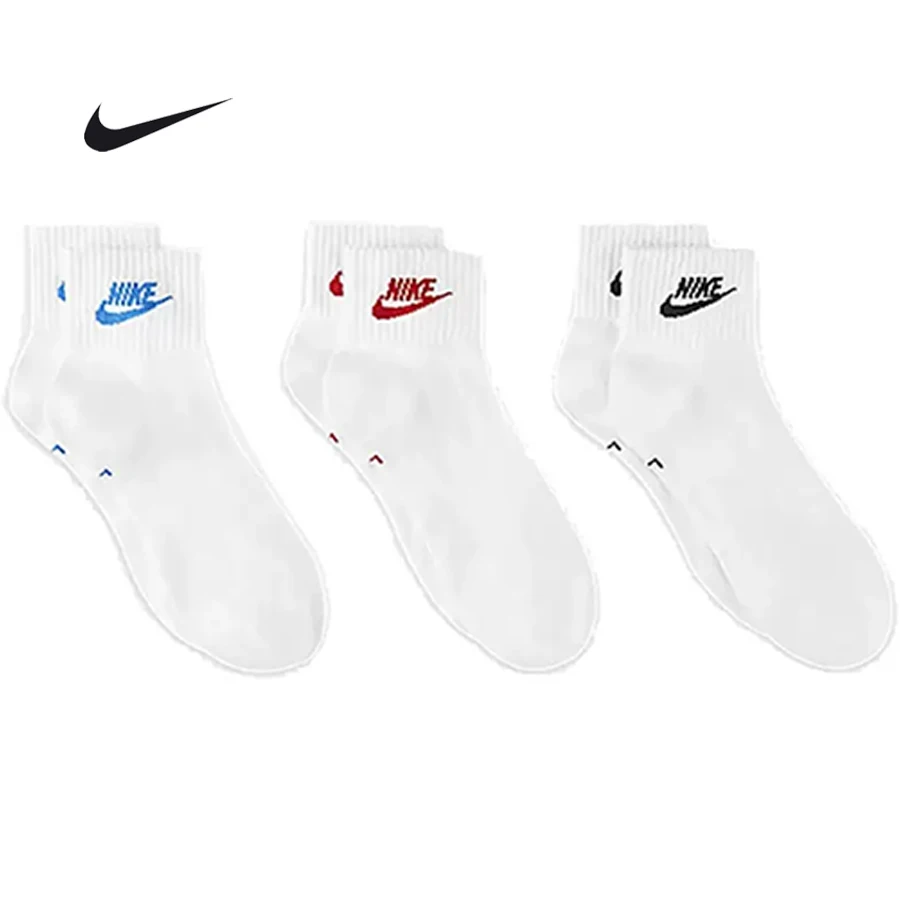 Nike Unisex 2025 Winter New Lightweight Dri - FIT Breathable Sweat - Wicking Running Ankle Sports Socks 3 - Pack DX5074-911