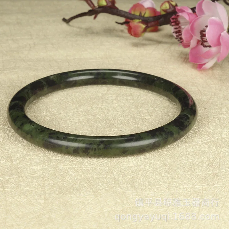 

Браслет из тибетского медицинского камня «Король», темно-оливковый, из метеоритного нефрита