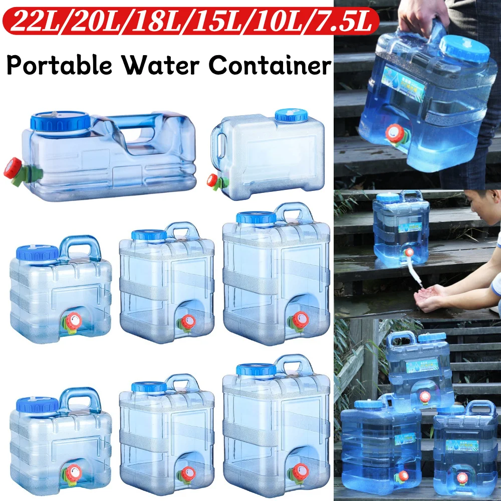 

Канистра для воды 18/20/22 л, пищевая, для чистой воды, большая емкость с краном, для кемпинга, активного отдыха и домашнего использования