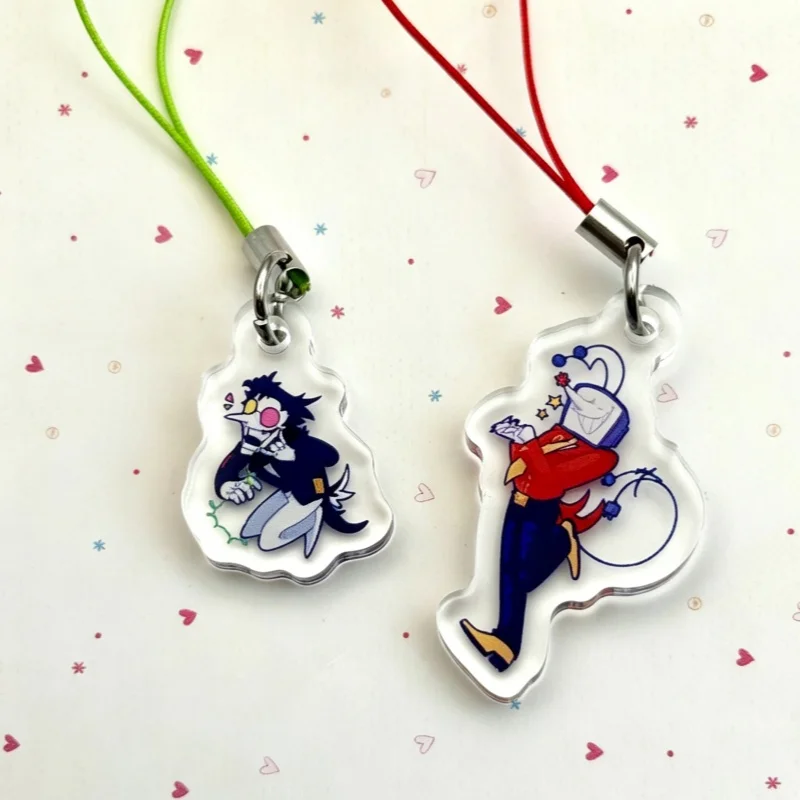 Cute Acrylic Phone Charm keychain, Funny Cartoon Character Phone Strap,  Bag Pendant for Gamers inspired Spamton & Tenna