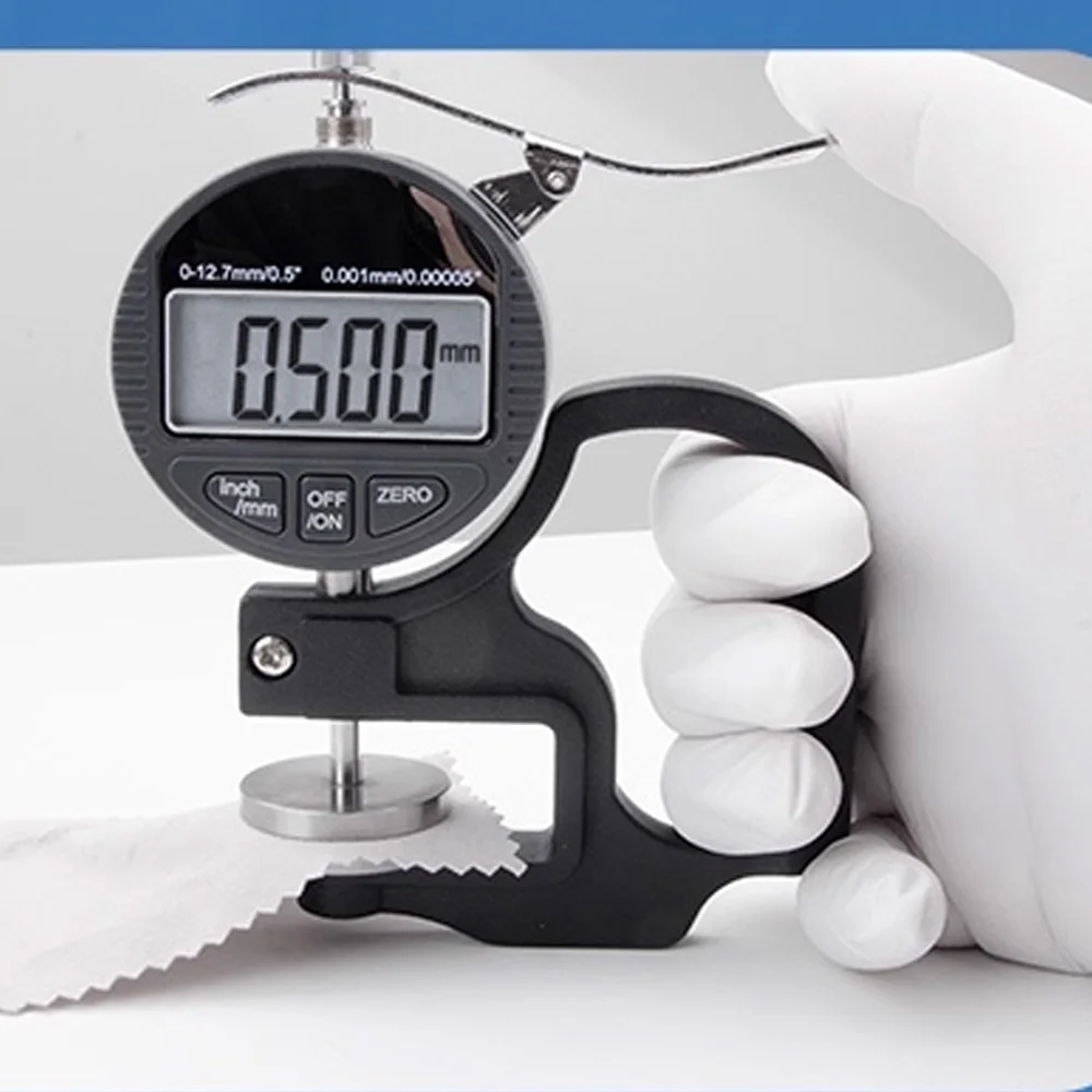 Digital Thickness gauge Indicator Big large round disc tips soft Large area of sponge foam cloth paper high precision inch switc