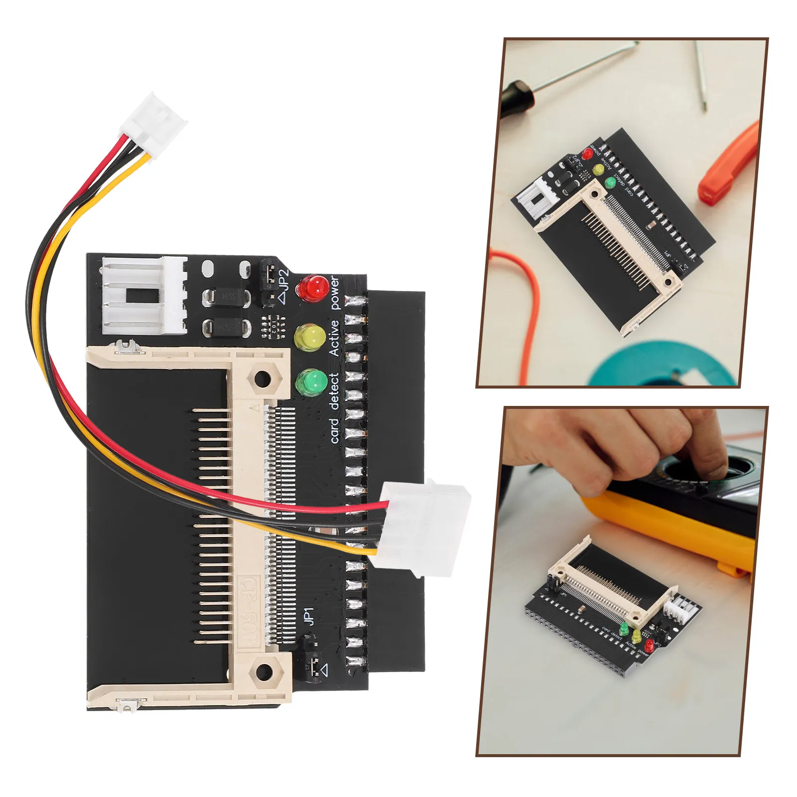 Compact Flash Cf to 3.5 Inch Hdd Adapter Black 6x4.5cm 3 LED Indicator Cf to Hdd Converter