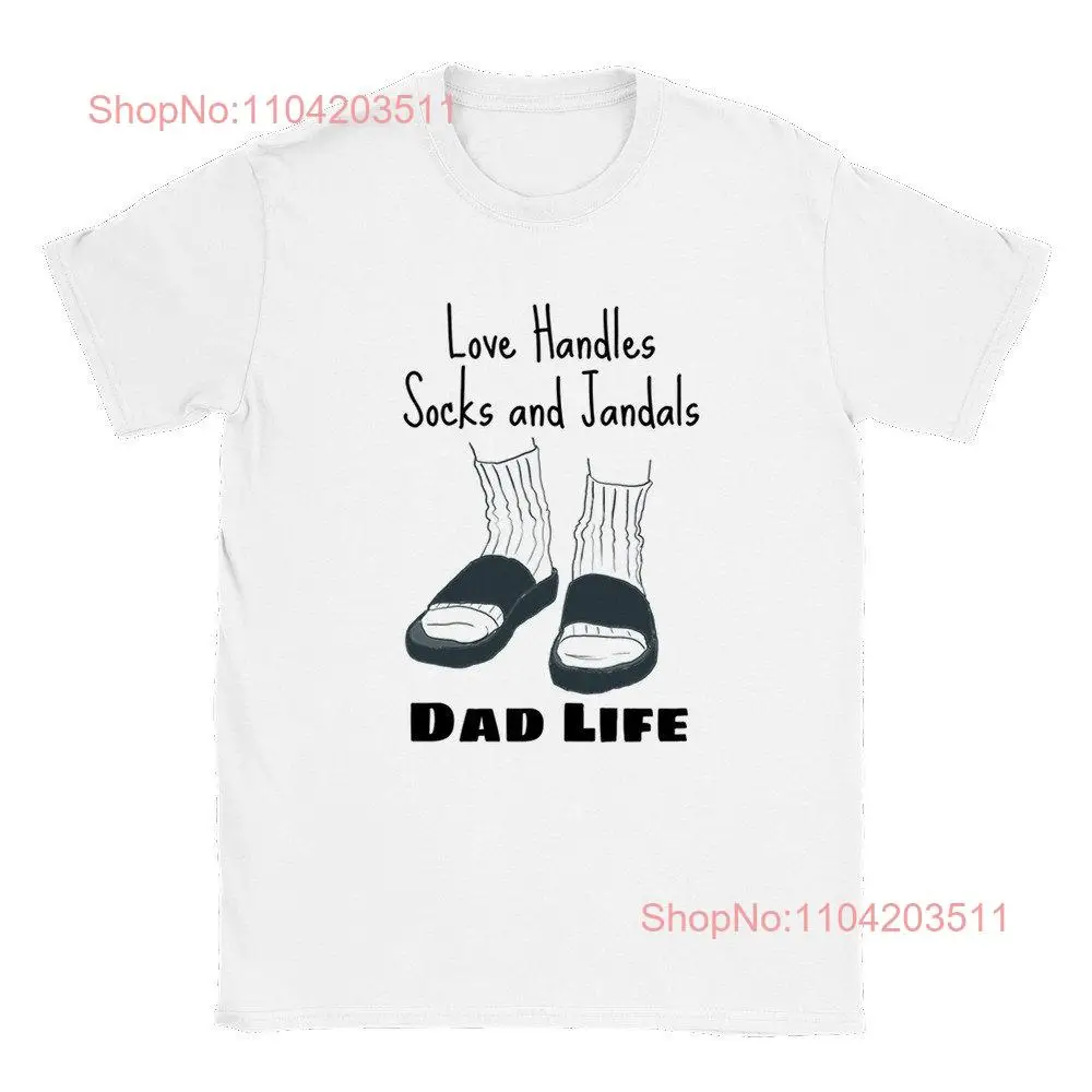 Dad Life Top Love Handles Socks and Jandals Classic Crewneck T shirt 9 Colors in Sizes S 3XL Perfect Fun Father's Day