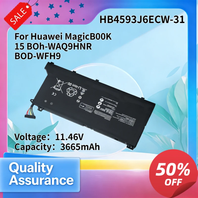 

3665mAh Compatible with Huawei MagicB00K 15 BOh-WAQ9HNR BOD-WFH9 HB4692J5ECW-31