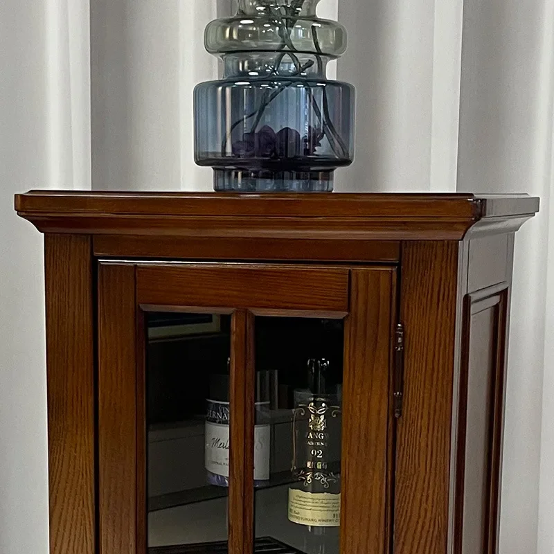 Solid Wood Small Wine Cabinet Low Cabinet Living Room Corner Cabinet All-Match Affordable Locker Low Locker