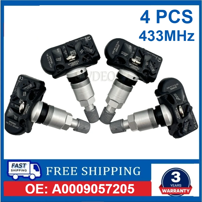 4PCS A0009057205  A0009054104 433MHZ Tire Pressure Sensor For Mercedes-Benz W177 W247 C118 VS30 H247 X247 V167 C167 X167