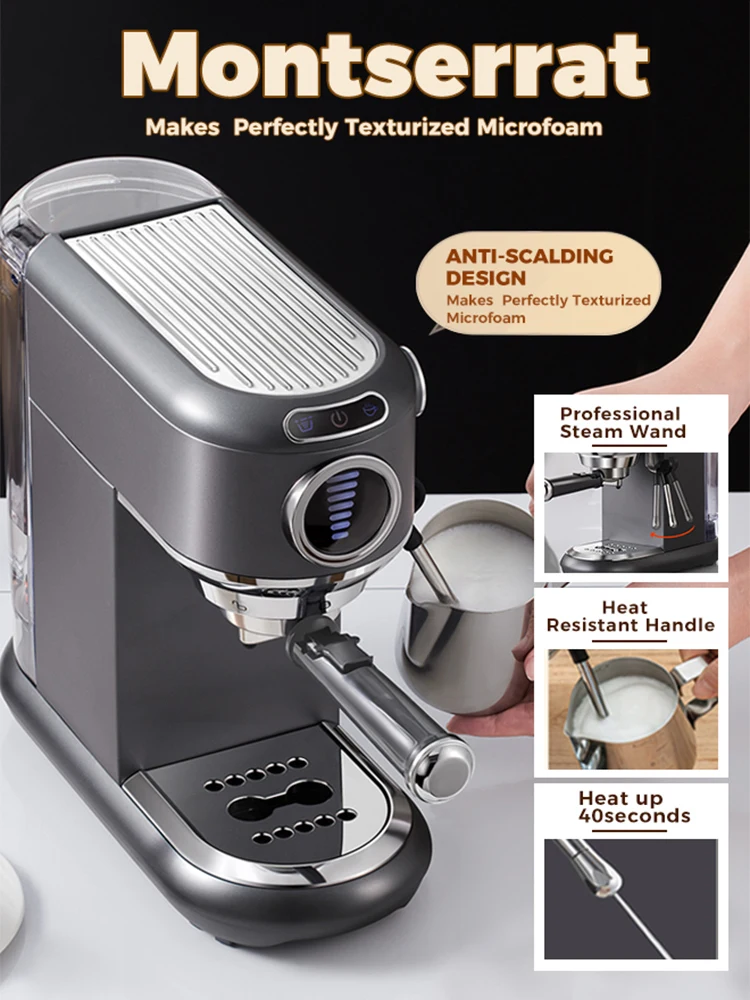 Cafelffe Cappuccino Espresso Machine Inox Semi Automatic Coffee Maker ESE POD&Powder Stainless Steel steam Hot /Cold cafetera