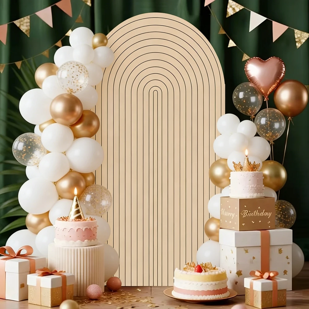 Couverture d'arc de mariage, arrière-plan rayé, décoration de Portrait de mariée pour nouveau-né, arrière-plan Double face en Spandex élastique