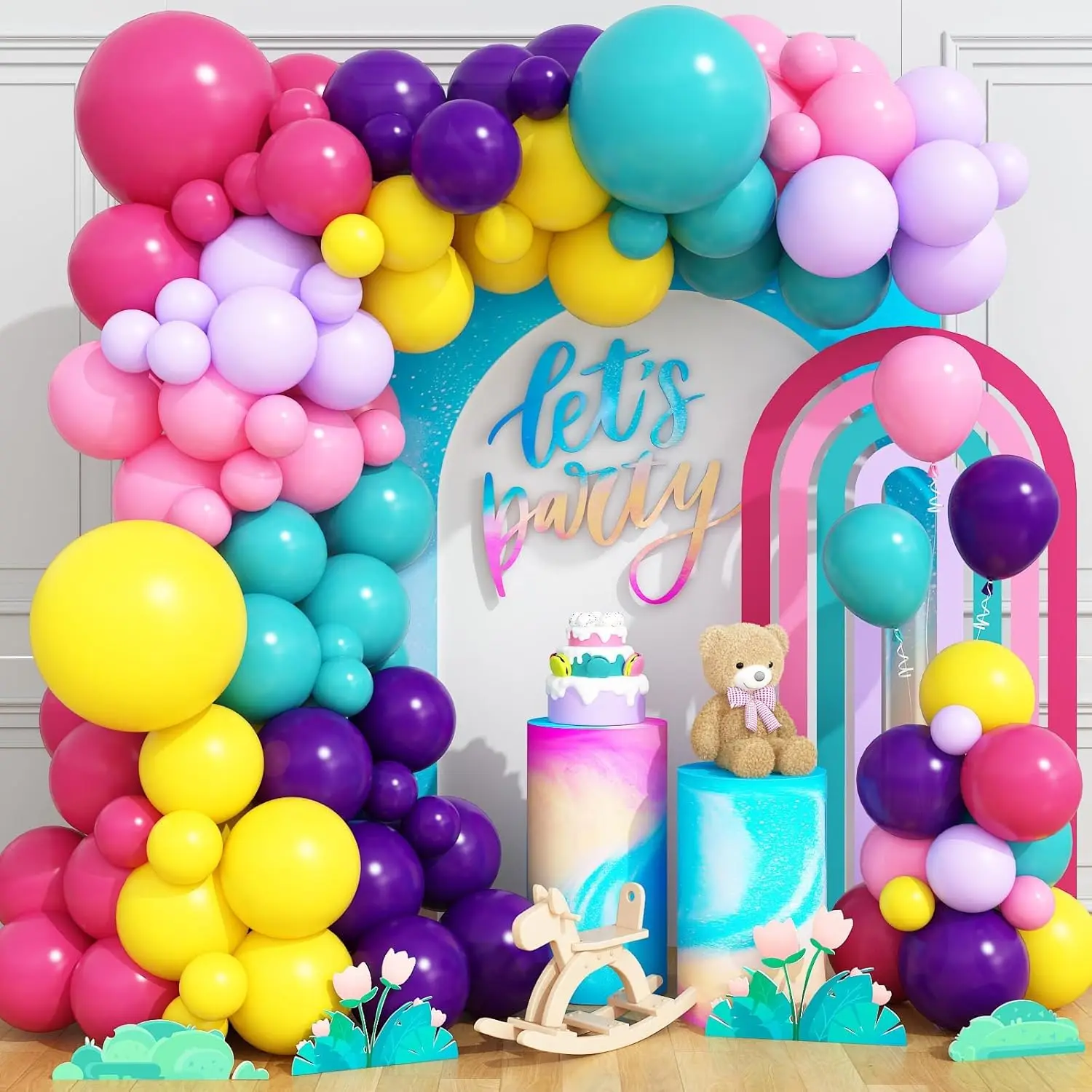 Balloon Arch Cover Contains A Variety of Latex Balloons Suitable for Birthday Loa Ball Pool Party Beach Party Decorations