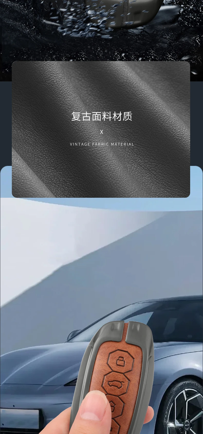 Leder-Autoschlüsselhülle für Great Wall Haval H6 2024 H9 2024 F7x H5 H3 H2 M6 Cool Dog Plus Owl Dragon MAX F7 Zubehör – Detail 6