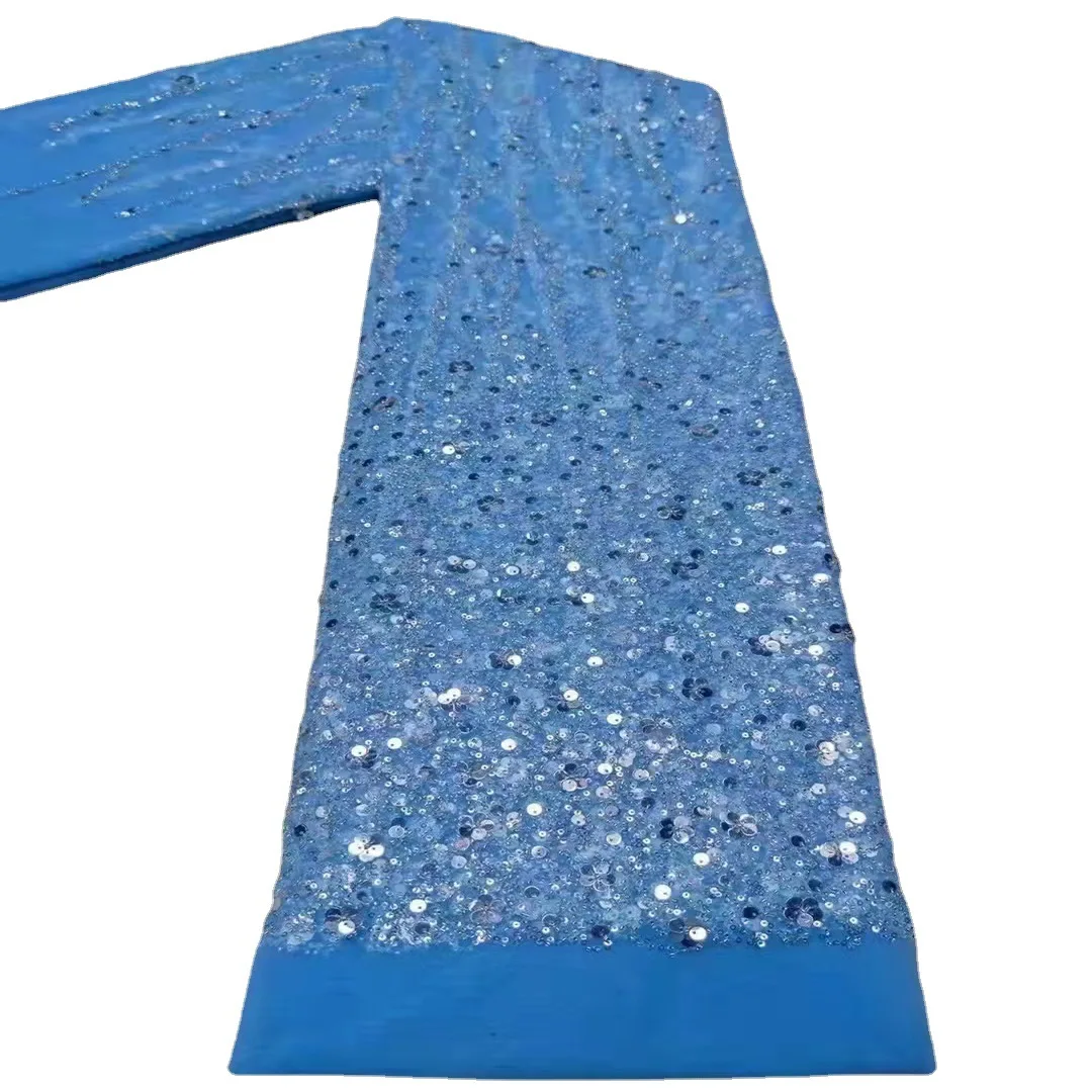 8 Gradient Colors Vertical Bar Diamond Sequin Mesh Embroidered Fabric Dresses Stage Wear Bridal Evening Party Cloth Material