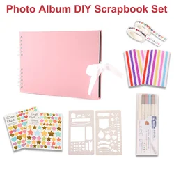 DIY Scrapbook Photo Album White Black Pink Memory Books Handmade A4 A5 Scrapbooking Album Kit Set for Wedding Anniversary Gifts