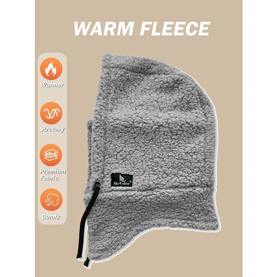 قناع التزلج Shy Velvet Sherpa Hood قناع التزلج بالاكلافا الشتوي المقاوم للرياح للرجال والنساء