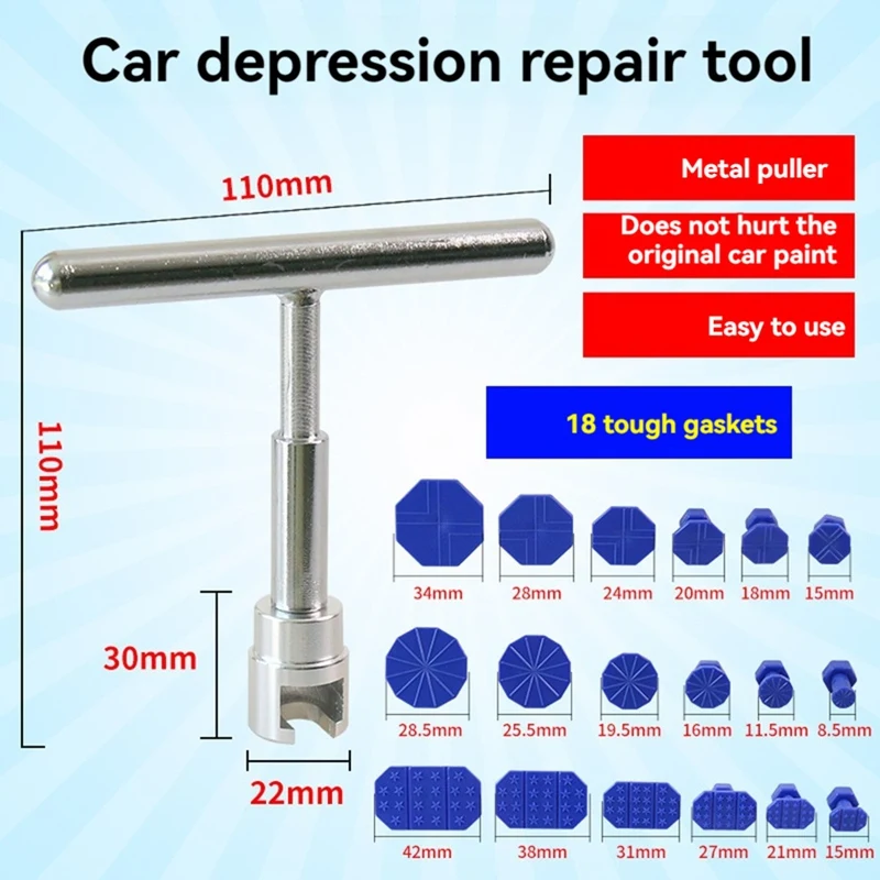 AC88 Car Dent Puller Tools, Dent Mechanical Sheet Metal Slide Suction Cup Complete Kit for Automotive Body Hail Dent Repair