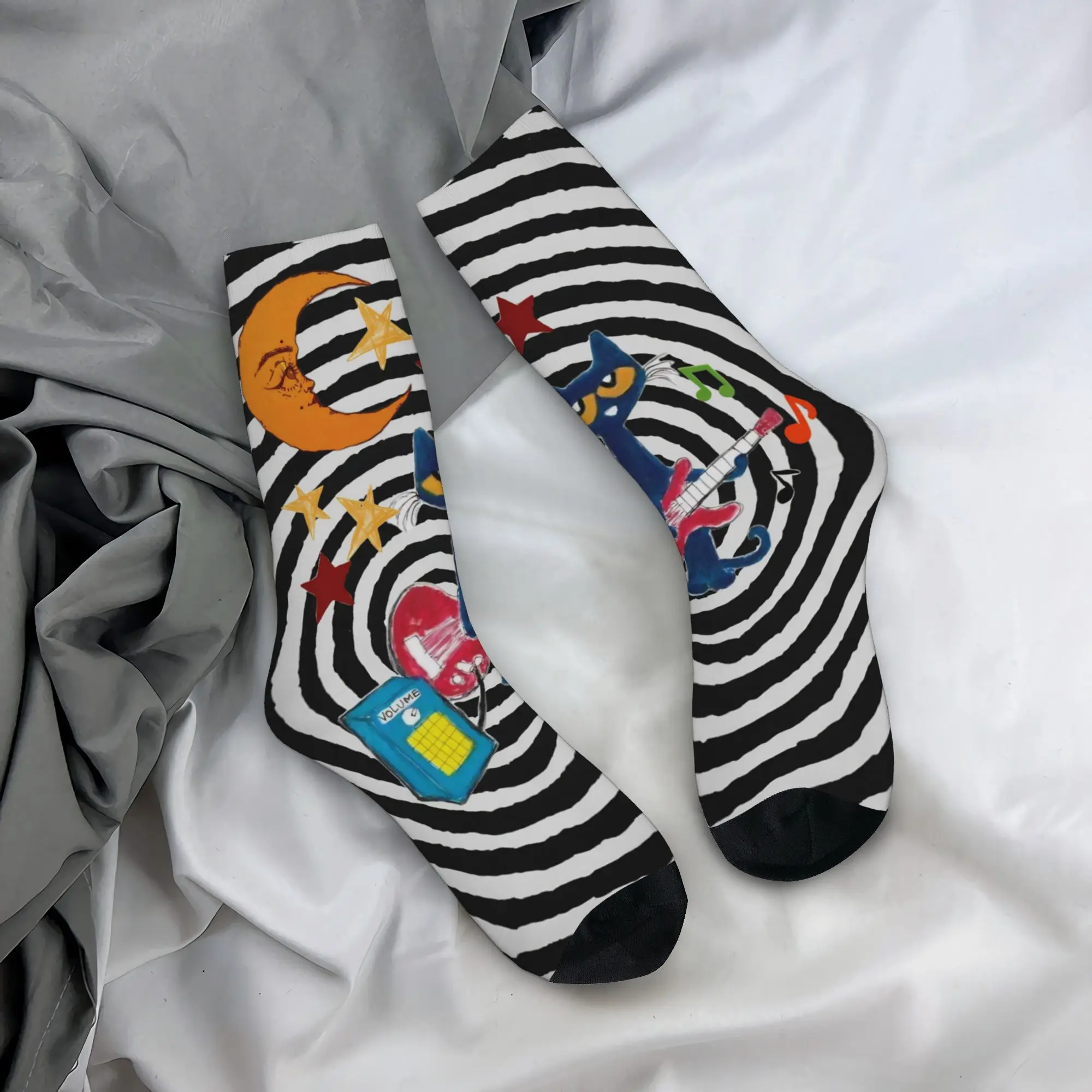 New Male Men Socks Hip Hop Pete The Cat Cartoon Sock Polyester  High Quality Women Socks Spring Summer Autumn Winter