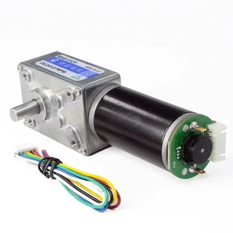 5840-31ZY Turbine Worm Encoder Deceleration Motor Automatic Clothes Rack Motor Metal Gear Forward and Reverse Rotation