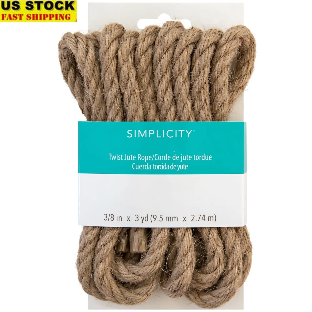 الجوت الطبيعي تويست حبل تقليم 3 ياردة صديقة للبيئة دائم الحرفية حديقة الديكور المفروشات المشاريع الربط الزخرفية 100%