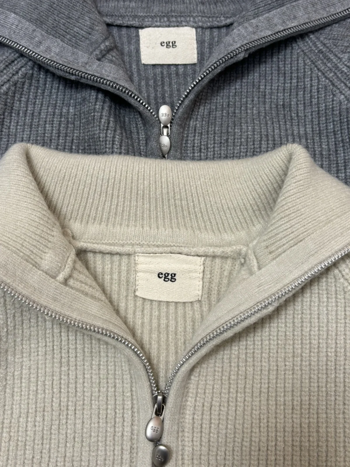 Warmth Double Zipper Collar Outerwear Dongda Gate Heavyweight Single Item Retail Korean Style Loose Fit Knitted Cardigan