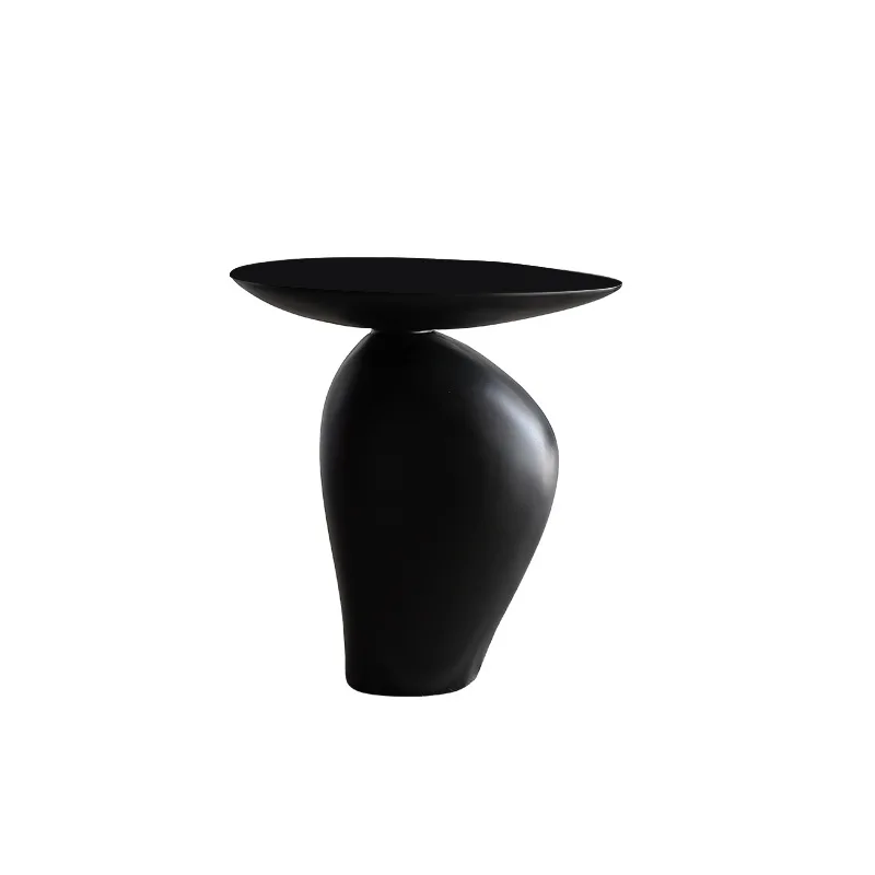 

Wabi-sabi black pebble edge few retro style Internet celebrity creative sofa side guest bedroom home fiberglass corner few