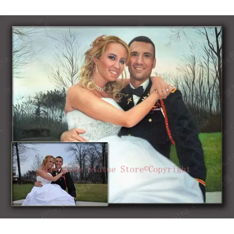 BEST Wedding anniversary present  # TOP ART Customize service Custom photo picture oil painting-- BEST gift --100% hand painted