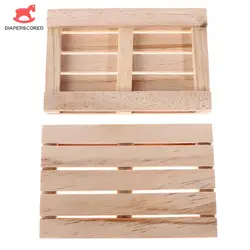 Dollhouse Mini Wooden Tray Rectangular Pallet Showcase Mini Furniture Model DIY DollHouse Decor Toy Photo Scene Props