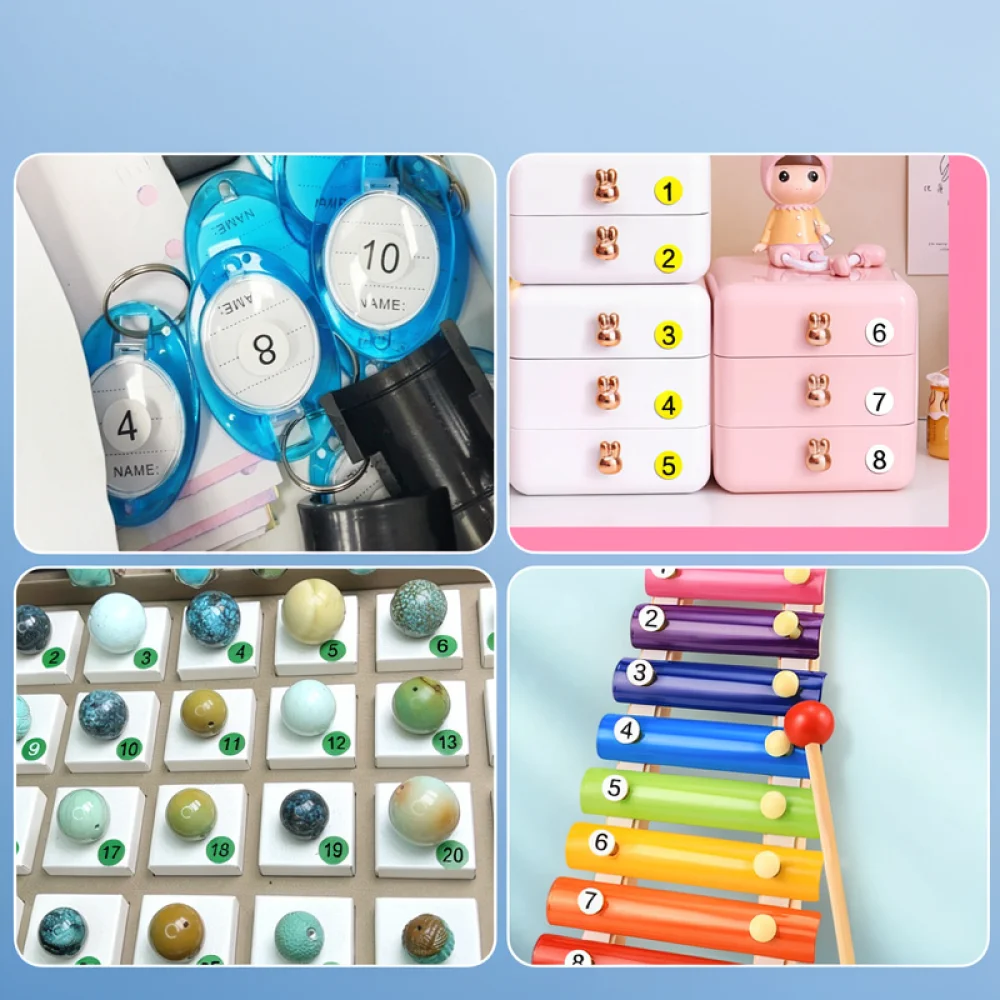 Self Adhesive Number Stickers Round Labels Sequential Inventory Marking Tags For Office School Supplies Sorting Organization