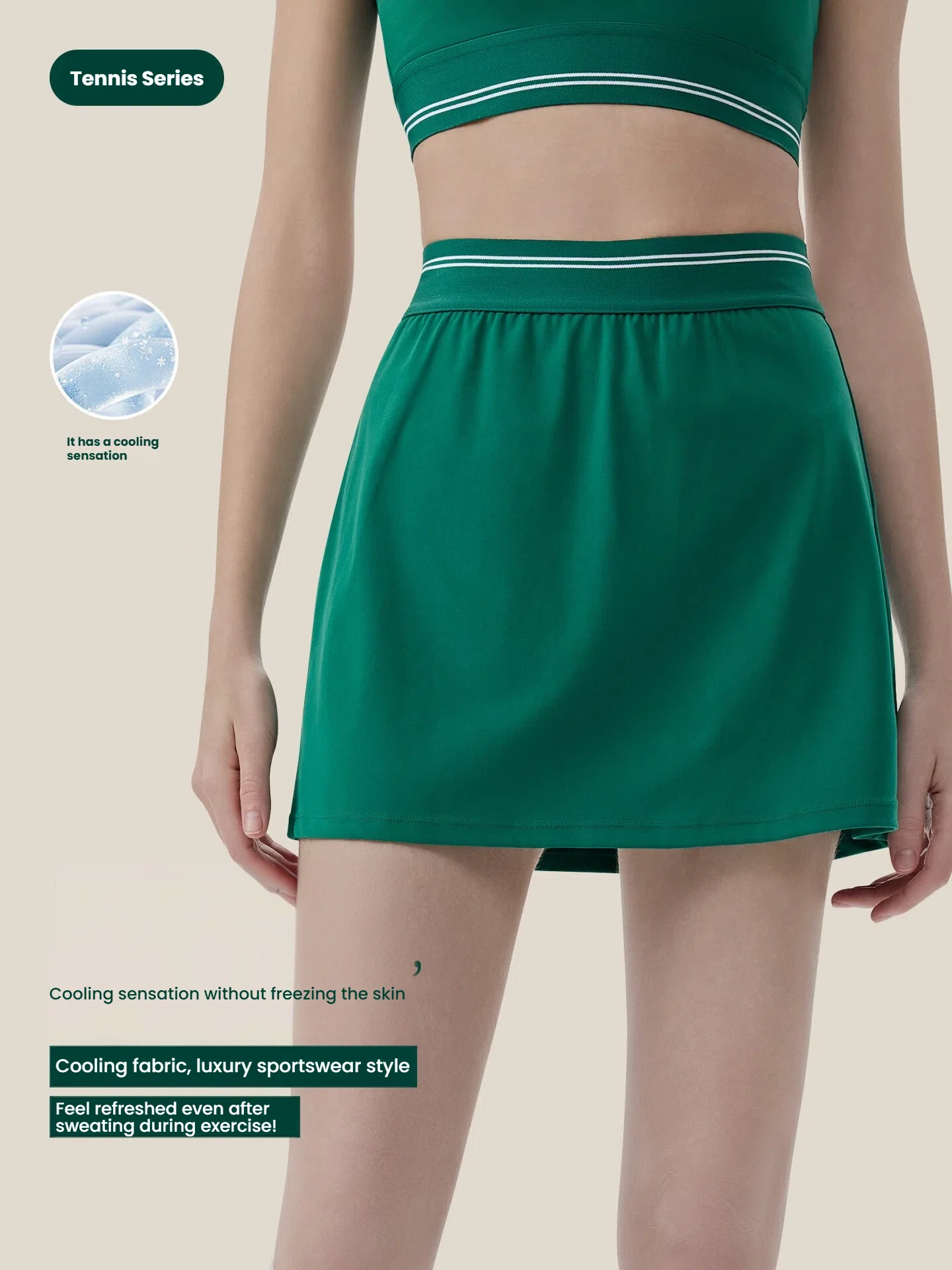 Women Summer Cooling Yoga Skirt with Pocket Anti-Exposure Tennis Skirt A-Line Slimming Athletic Skirt Quick Dry Gym Skorts
