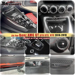 Real Carbon Fiber Dashboard Air Vent Cover Center Console Panel Trim For Mercedes Benz AMG GT GTS GTR GTC C190 R190 2015-2018