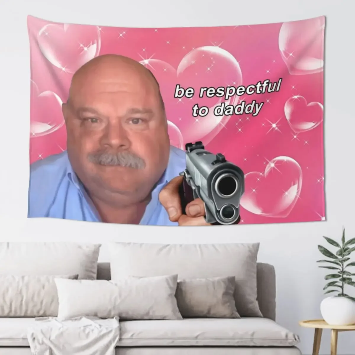 Daddy Winkle Bertram Be Respectful to Daddy Wow Yrs22 Tapestry Custom Aesthetic Room Decor Tapestry