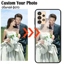 Customized Photo Glass Case For Samsung Galaxy A13 4G A53 A33 A14 5G A52 A52S Cases Phone Cover DIY Picture Design Silicone Etui